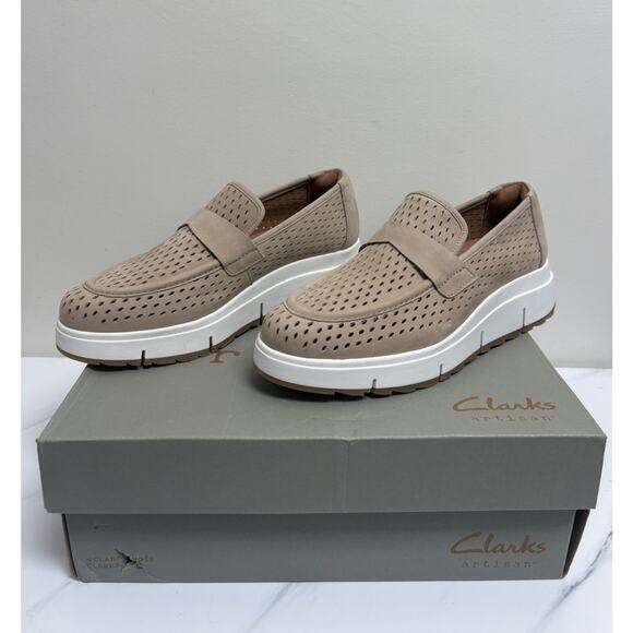 Clarks Artisan Womens Leather Platform Loafers Tan Sporty Comfort Size 8 - Picture 3 of 11